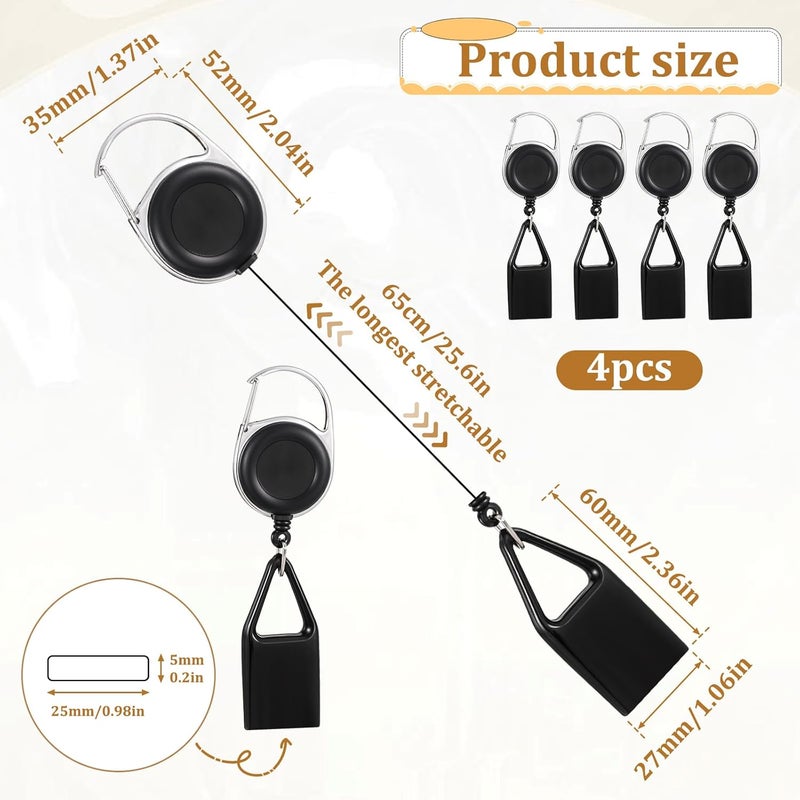 Ajcotahm 4 PCS Lighter Leash, Retractable Pants Lighter Clip, Anti Lost Lighters Cover Convenience Belt Leash Keychain - Image 2